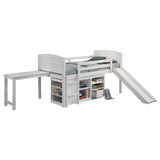 Millie White Twin Workstation Loft Bed with 7-inch Mattress - Ornate Home