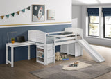 Millie White Twin Workstation Loft Bed with 7-inch Mattress - Ornate Home