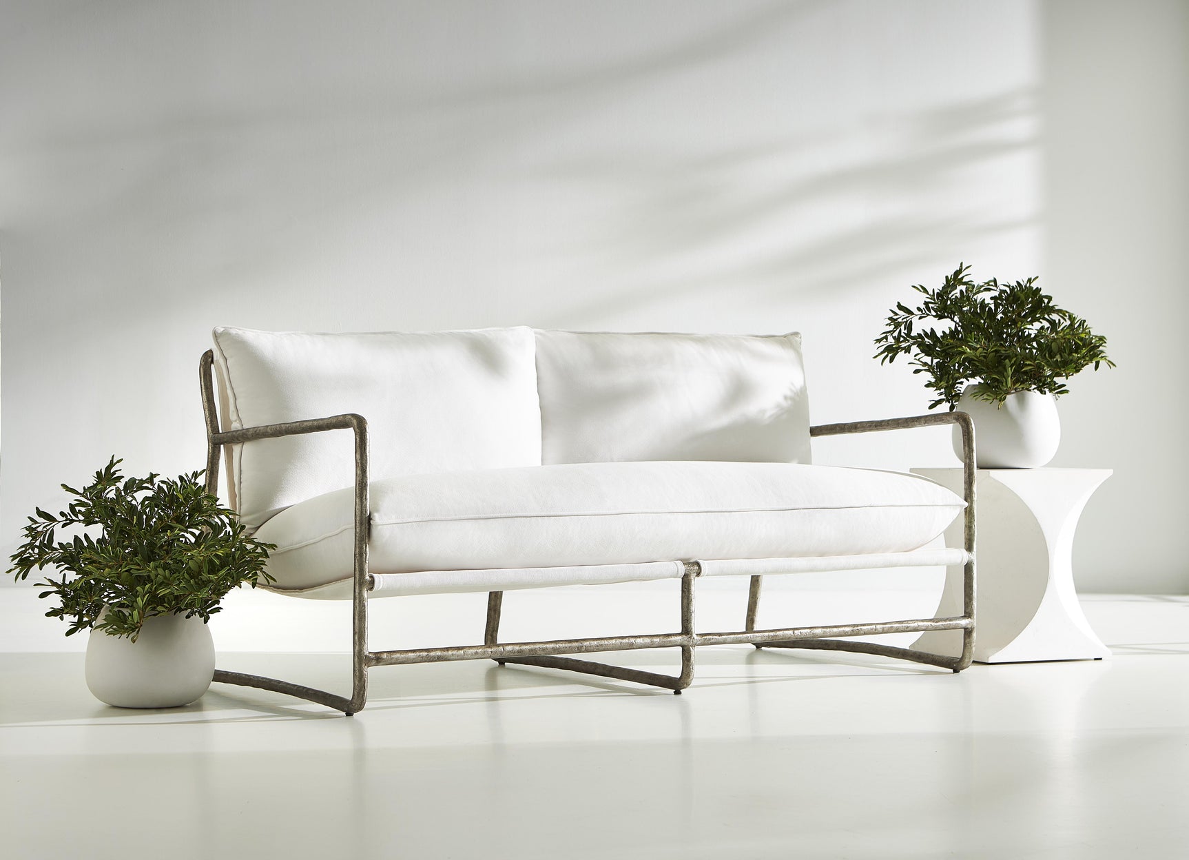 Millim White Outdoor Accent Table - Ornate Home