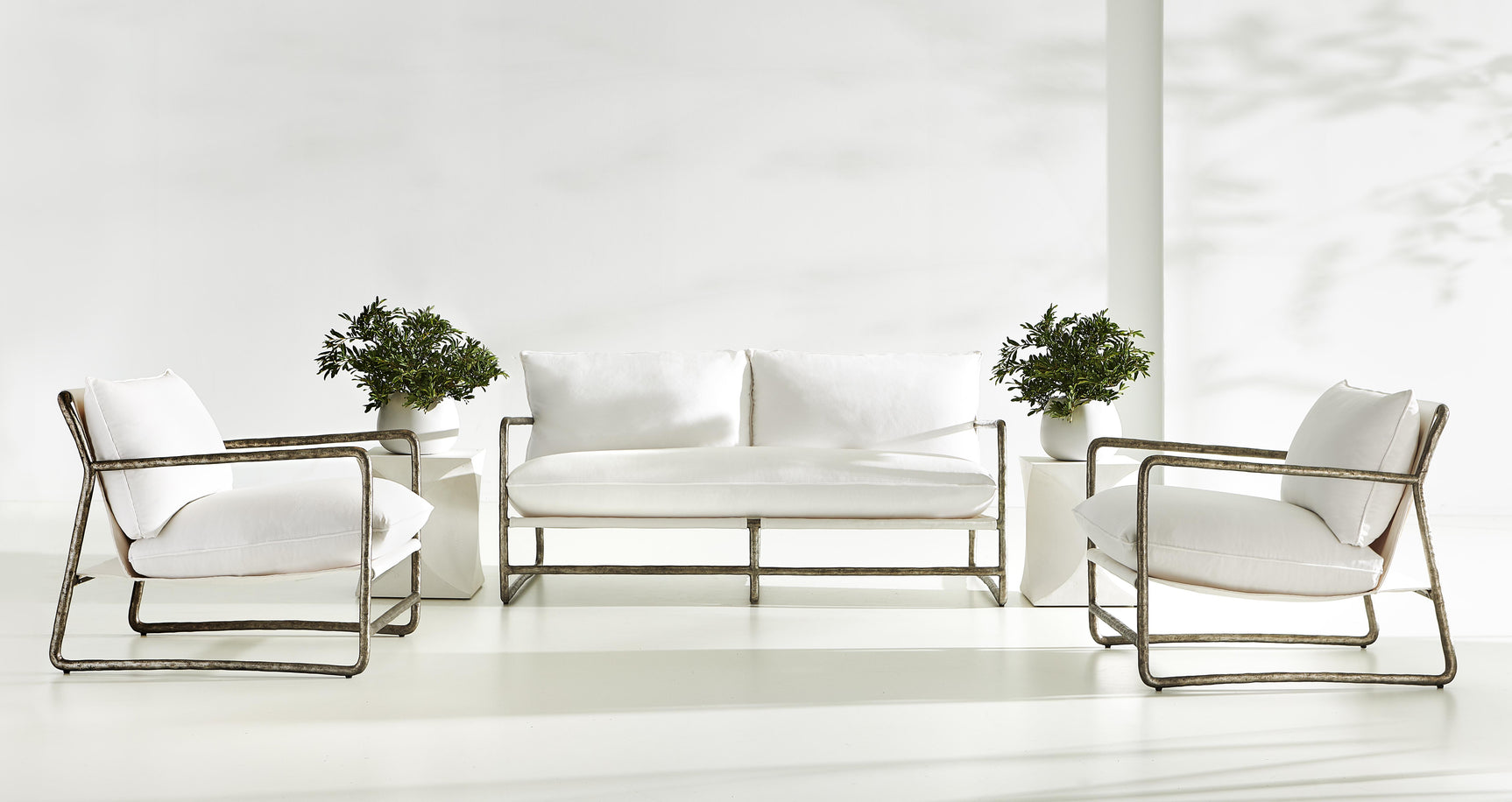 Millim White Outdoor Accent Table - Ornate Home