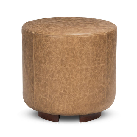 Millo Sedona Brown 18" Round Ottoman - Ornate Home