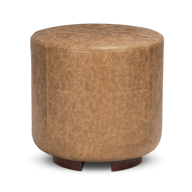 Millo Sedona Brown 18" Round Ottoman - Ornate Home
