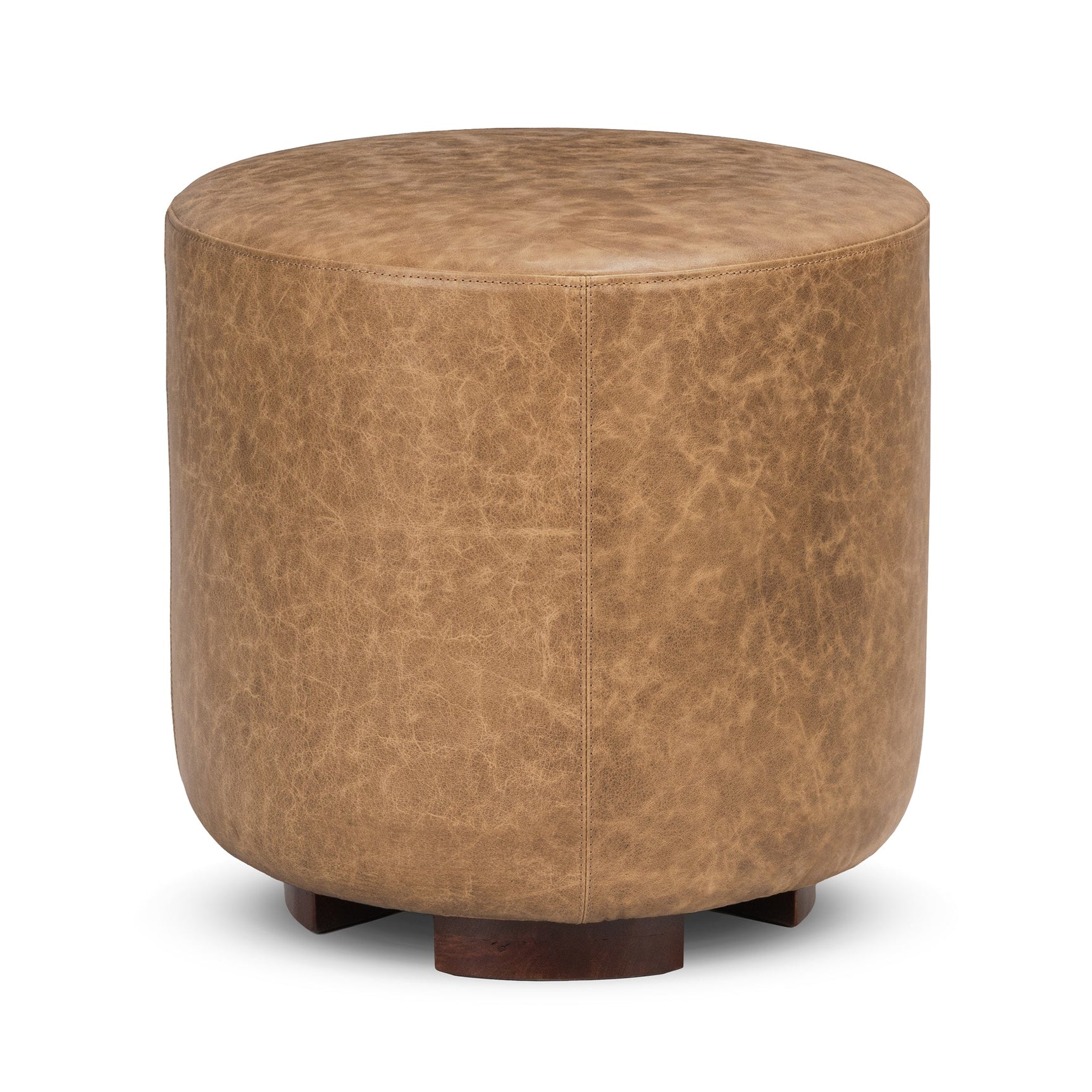 Millo Sedona Brown 18" Round Ottoman - Ornate Home