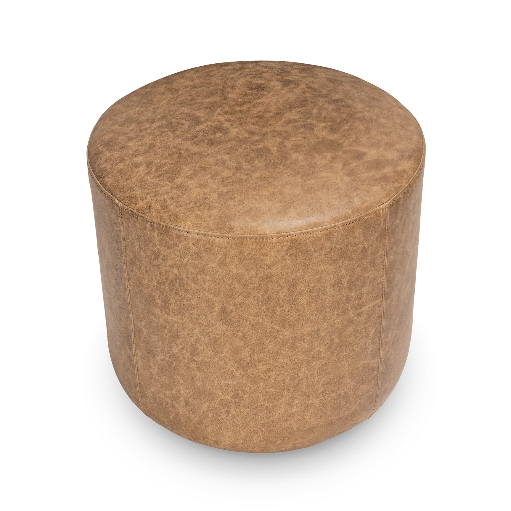 Millo Sedona Brown 18" Round Ottoman - Ornate Home