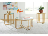 Milloton Gold Occasional Table Set (Set of 3) (Online Special Price) - Ornate Home