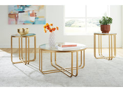 Milloton Gold Occasional Table Set (Set of 3) - Ornate Home