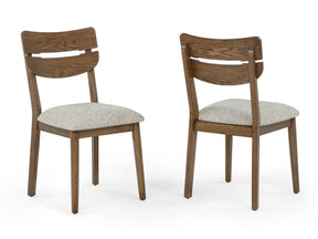 Mills Beige/Brown Dining Side Chair (Set of 2) - Ornate Home