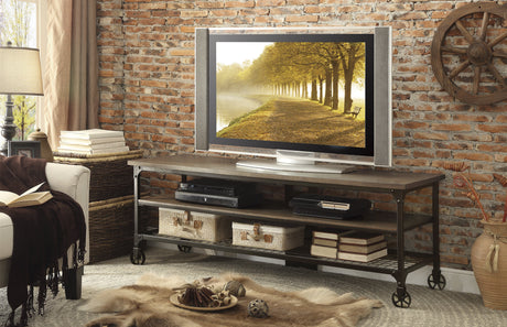 Millwood Natural/Black TV Stand - Ornate Home