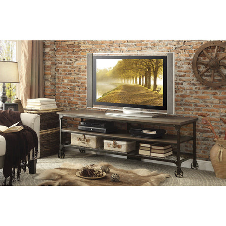 Millwood Natural/Black TV Stand - Ornate Home