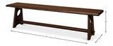 Millwright Brown Mahogany Bench - Ornate Home