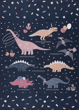 Milne Navy Dinosaur Washable Kids Rug - Clearance - Ornate Home