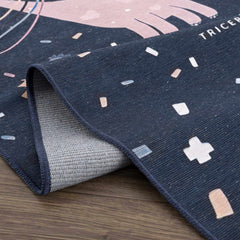 Milne Navy Dinosaur Washable Kids Rug - Clearance - Ornate Home