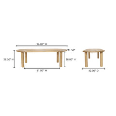 Milo Oak Large Dining Table - Ornate Home