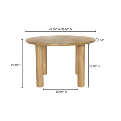 Milo Oak Round Dining Table - Ornate Home