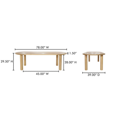 Milo Oak Small Dining Table - Ornate Home
