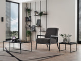 Milos Anthracite Living Room Set - Ornate Home
