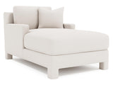 Mily White/Cream Fabric Chaise - Ornate Home