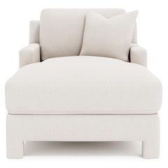 Mily White/Cream Fabric Chaise - Ornate Home