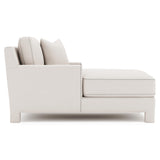 Mily White/Cream Fabric Chaise with Stitch Detail - Ornate Home