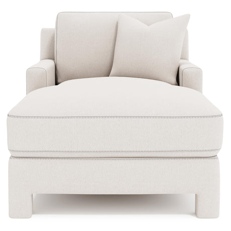 Mily White/Cream Fabric Chaise with Stitch Detail - Ornate Home