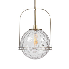 Mimas Brass 1 Light Globe Pendant - Ornate Home