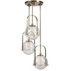Mimas Brass 3 Light Cluster Pendant - Ornate Home