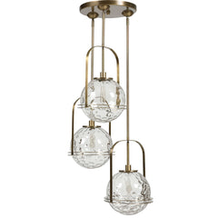 Mimas Brass 3 Light Cluster Pendant - Ornate Home