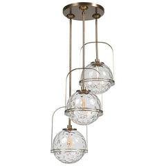 Mimas Brass 3 Light Cluster Pendant - Ornate Home