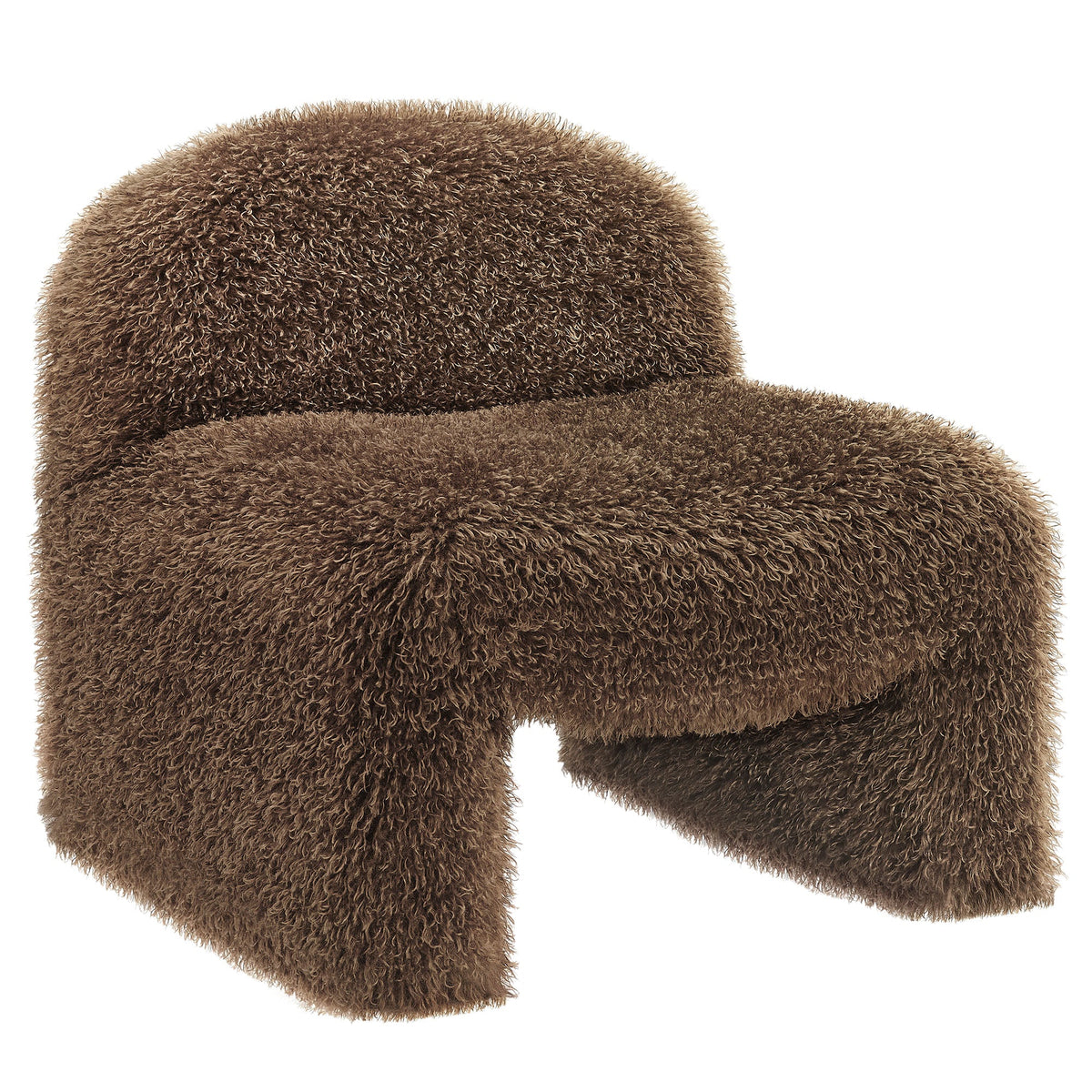 Mina Brown Faux Fur Accent Chair - Ornate Home