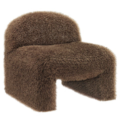Mina Brown Faux Fur Accent Chair - Ornate Home