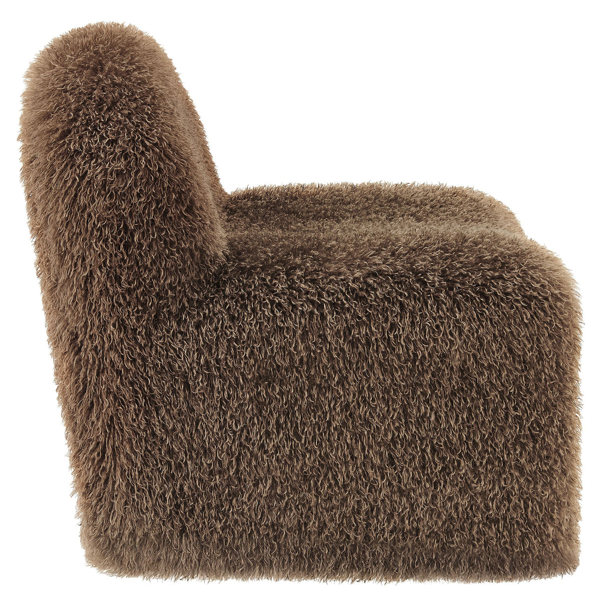 Mina Brown Faux Fur Accent Chair - Ornate Home