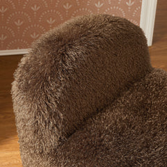 Mina Brown Faux Fur Accent Chair - Ornate Home