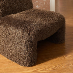 Mina Brown Faux Fur Accent Chair - Ornate Home