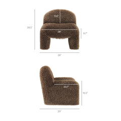 Mina Brown Faux Fur Accent Chair - Ornate Home