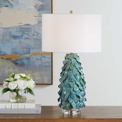 Mina Teal Blue Table Lamp - Ornate Home