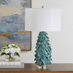 Mina Teal Blue Table Lamp - Ornate Home