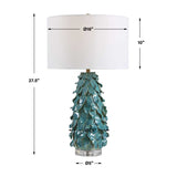 Mina Teal Blue Table Lamp - Ornate Home