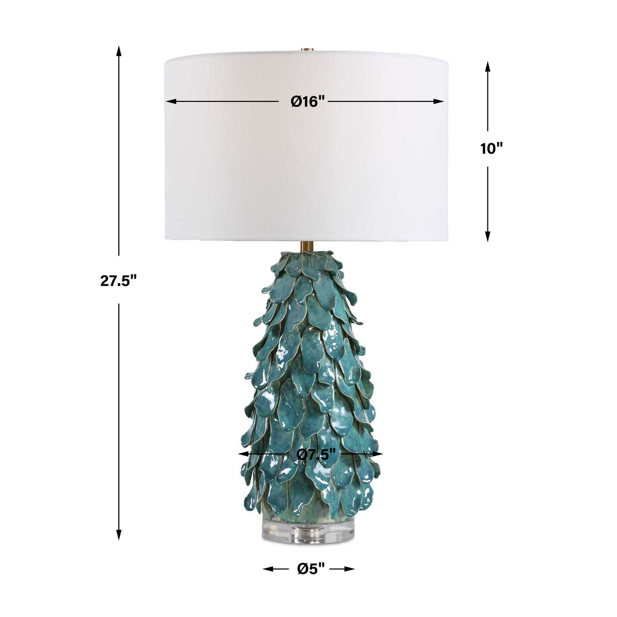 Mina Teal Blue Table Lamp - Ornate Home