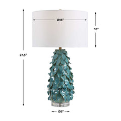 Mina Teal Blue Table Lamp - Ornate Home