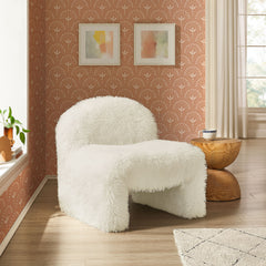 Mina White Faux Fur Accent Chair - Ornate Home