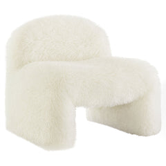 Mina White Faux Fur Accent Chair - Ornate Home