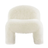 Mina White Faux Fur Accent Chair - Ornate Home