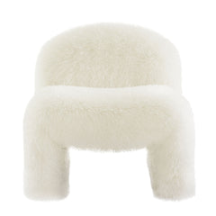 Mina White Faux Fur Accent Chair - Ornate Home