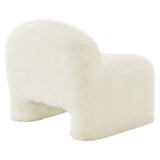 Mina White Faux Fur Accent Chair - Ornate Home
