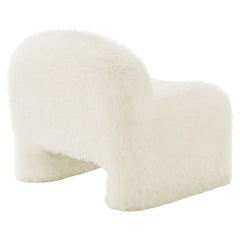 Mina White Faux Fur Accent Chair - Ornate Home