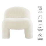 Mina White Faux Fur Accent Chair - Ornate Home