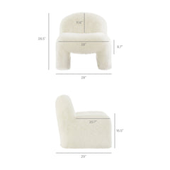 Mina White Faux Fur Accent Chair - Ornate Home