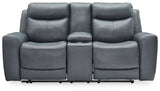 Mindanao Steel Power Reclining Loveseat w/ Console (Online Special Price) - Ornate Home