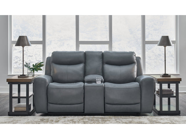 Mindanao Steel Power Reclining Loveseat w/ Console - Ornate Home