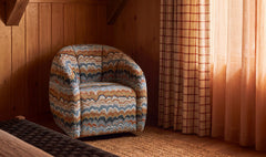 Mindy Clay Blue Wave Swivel Chair - Ornate Home